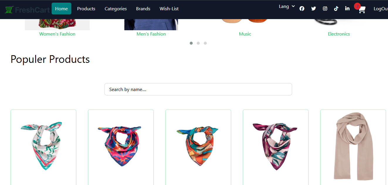 Screenshot of Ecommerce App